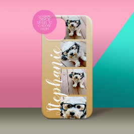 Ombre 4 Foto's Handgeschreven lettertype — KAN gou iPhone 15 Mini Hoesje