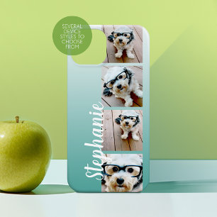 Ombre 4 Vierkante foto's Handgeschreven - KAN blau iPhone 16 Hoesje