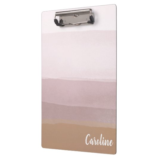 Ombre Abstracte Waterverf Stripes in Dusty Lila Klembord (Links)