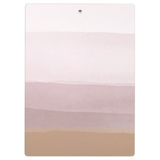 Ombre Abstracte Waterverf Stripes in Dusty Lila Klembord (Achterkant)