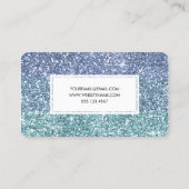 Ombre Aqua Blue Faux Parties scintillant Cartes de (Dos)
