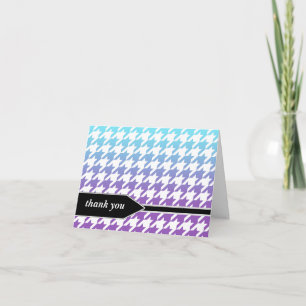 Ombre Aqua Paarse Houndstooth Bedankt Kaarten