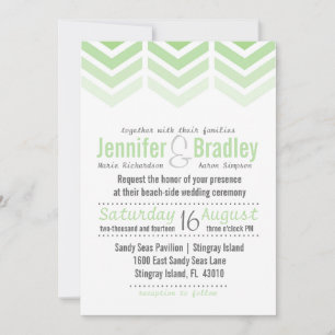 Ombre Arrows Moderne Chevron bruiloft uitnodiging
