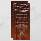 Ombre Barn Board Twinkle Lights Wedding Programme (Devant / Derrière)