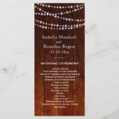 Ombre Barn Board Twinkle Lights Wedding Programme (Devant)