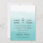 Ombre Beach Destination Ocean Anchor Wedding Kaart (Voorkant)