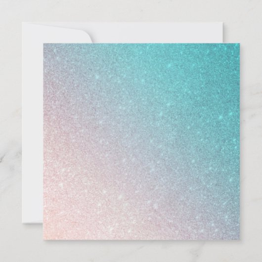 *~ Ombre Beach Glitter Trendy AR4 Huwelijk Kaart (Achterkant)