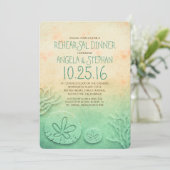 Ombre beach repetitie diner - blauwgroen zanddolla kaart (Staand voorkant)