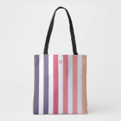 Ombre Beach Sunset Stripe & Personalized Monogram Draagtas (Voorkant)