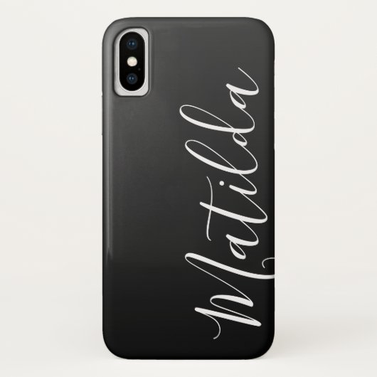 Ombre Black Dark Gray Plain Persoonlijke naam Case-Mate iPhone Case (Achterkant)
