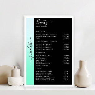 Ombre & Black Prijslijst Salon Poster