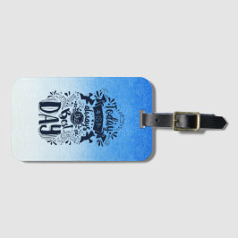 Ombre Blauw en wit Duik in dromerige tinten Bagagelabel