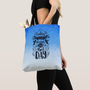Ombre Blauw en wit Duik in dromerige tinten Draagtas