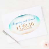 Ombre Blauw Vanille Bruiloft Stickers (Envelop)