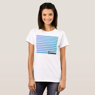 Ombre Blauwe Strepen Zomer T-shirt