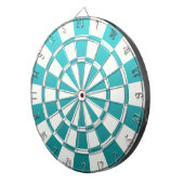 Ombre Blauwgroen en wit Dartbord (Voorkant Rechts)