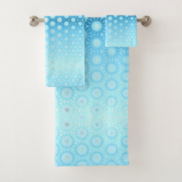  Ombre Blue en Perzik geometrisch dekbed Hoesje Bad Handdoek