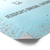 Ombre Blue en Silver Welcome Poster Print (Hoek)