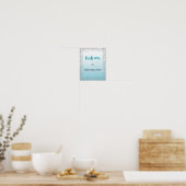 Ombre Blue en Silver Welcome Poster Print (Keuken)