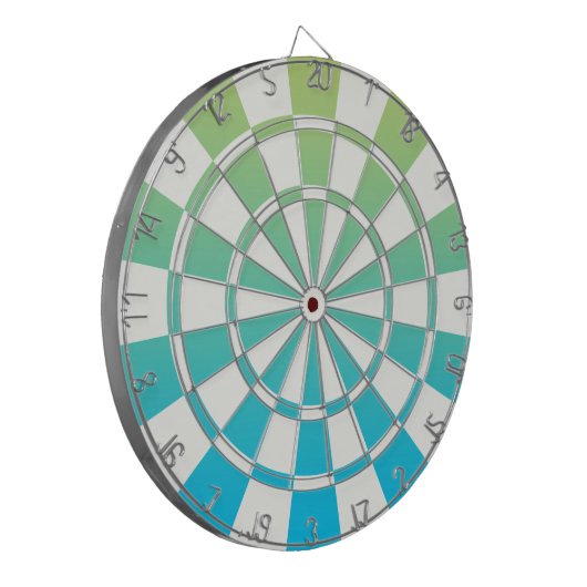 Ombre Blue Green en White Dartbord (Voorkant Links)