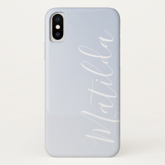 Ombre Blue Violet Gray Persoonlijke naam Case-Mate iPhone Case (Achterkant)