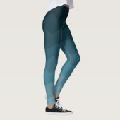 Ombre Blue Waves Pattern Leggings (Rechts)