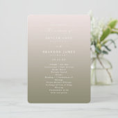 Ombre Blush Pink & Green Wedding Ceremony Programm Programma (Staand voorkant)