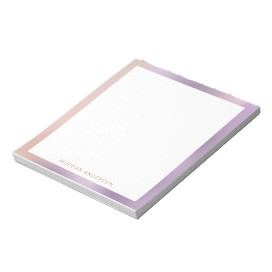 ombre blush pink metallic monogram notitieblok (Gedraaid)