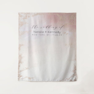 Ombre Blush Roze Bevroren Folie Fotocabine Achterg Wandkleed