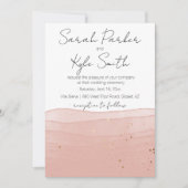 Ombre Blush Roze Bruiloft Kaart (Voorkant)