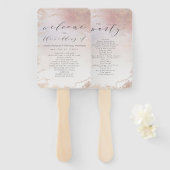 Ombre Blush Roze Frosted Bruiloft Ceremonie Progra Handwaaier (Voorkant en achterkant)