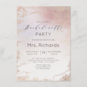 Ombre Blush Roze Frosted Folie Bachelorette Party Kaart