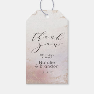 Ombre Blush Roze Frosted Folie Bruiloft Dank u Cadeaulabel