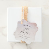 Ombre Blush Roze Frosted Roos Gold Save the Date Bedankjes Labels (In situ)