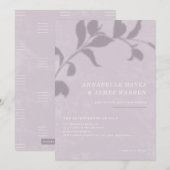 Ombre botanique - Faire-part de mariage pourpre (Devant / Derrière)