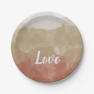 Ombre Brown en Tan Love Graceful Gradient Papieren Bordje