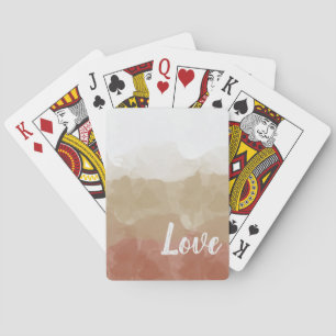 Ombre Brown en Tan Love Graceful Gradient Pokerkaarten