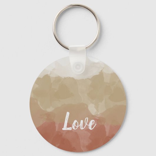 Ombre Brown en Tan Love Graceful Gradient Sleutelhanger (Voorkant)