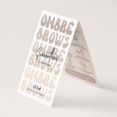 Ombré Brows Nazorg Instructies Retro Beige Visitekaartjes (Voorkant)
