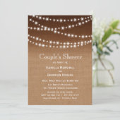 Ombre Burlap Couple's Shower Invitation Kaart (Staand voorkant)