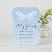 Ombre Butterfly Baby shower Uitnodiging (Staand voorkant)