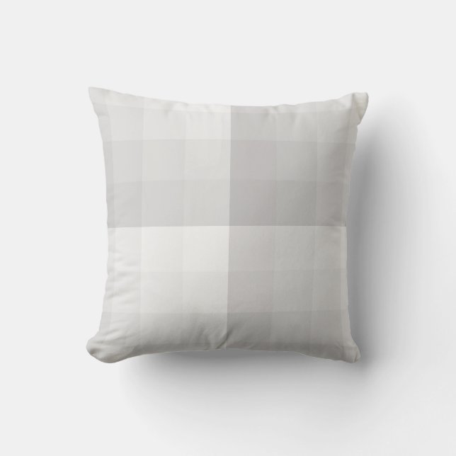 Ombre Checker Blocs Tons gris blanc Jeter oreiller (Recto)