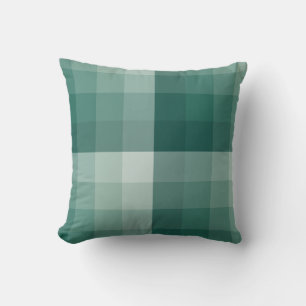 Ombre Checker blokkeert pijngroen Kussen