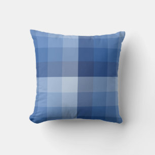 Ombre Checker Blokken Denim naar Indigo Kussen