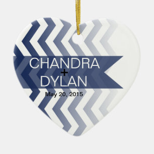 Ombre Chevron Style! Weddenschap Keramisch Ornament
