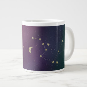 Ombre Constellation Galaxy Paarse Nep Gouden Sterr Extra Grote Beker