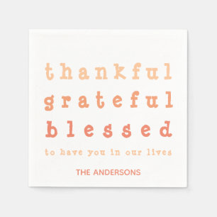 Ombre dankbare dankbare gezegende Thanksgiving Servet