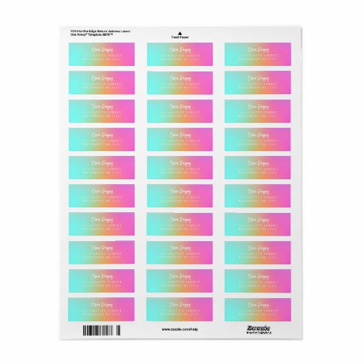 Ombre de Gradiënt die van de Regleboog Scripting A Etiket (Full Sheet)