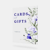 Ombre De Royal Blue Floral Cartes De Mariage Et Ca (Angle)