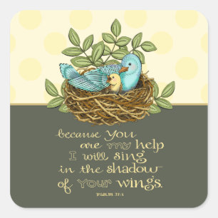 Ombre de ses ailes Stickers Carré